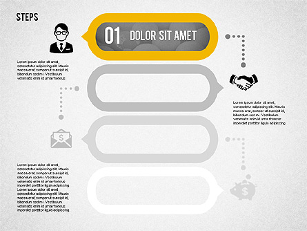 Four Steps with Icons Presentation Template, Master Slide