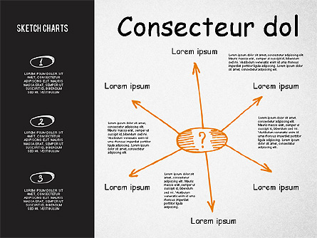 Shapes and Charts in Sketch Style Presentation Template, Master Slide