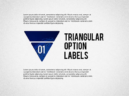 Set Of Triangular Option Labels Presentation Template, Master Slide