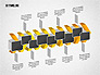 3D Chevron Timeline Diagram slide 7