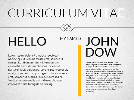 Elegant Curriculum Vitae Template Presentation Template, Master Slide