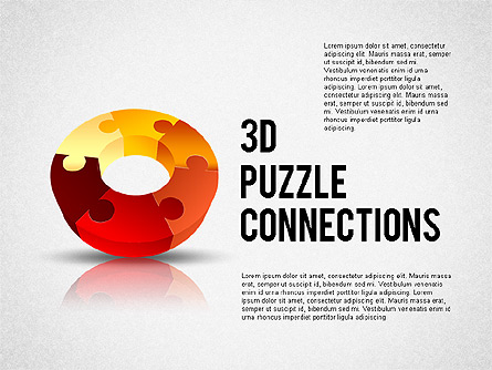 3D Donut Puzzle Chart Presentation Template, Master Slide