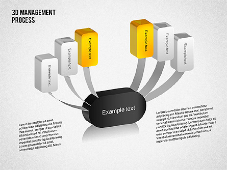3D Management Process Flowchart Presentation Template, Master Slide