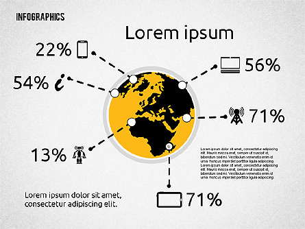 Global Communication Infographics Presentation Template, Master Slide