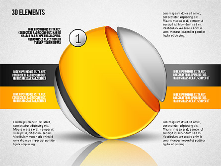 3D Compound Objects Presentation Template, Master Slide