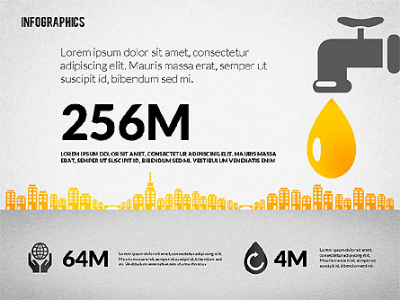 Water Consumption Infographics Presentation Template, Master Slide