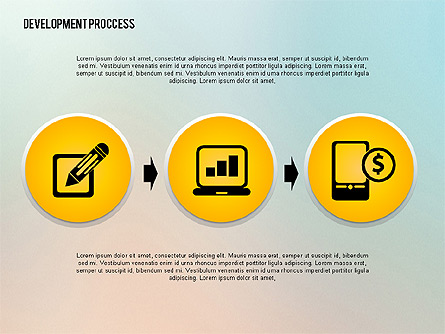 Media Sharing Process with Icons Presentation Template, Master Slide