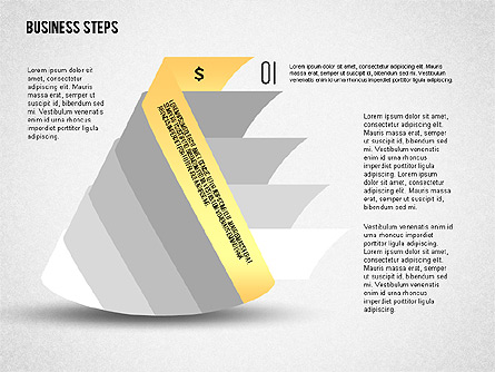 Geometric Shapes with Steps and Icons Presentation Template, Master Slide