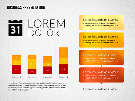 Business Presentations with Flat Shapes Presentation Template, Master Slide