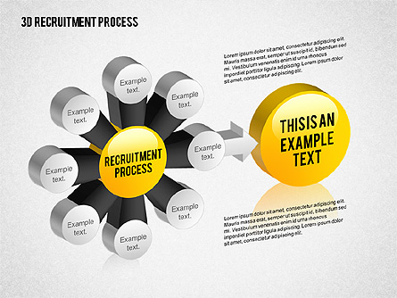 3D Recruitment Process Diagram Presentation Template, Master Slide