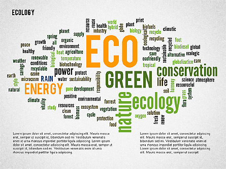 Ecology Word Cloud Presentation Template Presentation Template, Master Slide