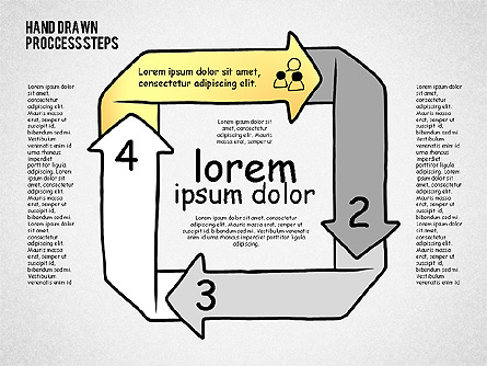 Process Diagrams in Hand Draw Style Presentation Template, Master Slide