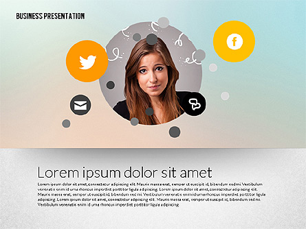 Business Presentation in Modern Flat Style Presentation Template, Master Slide