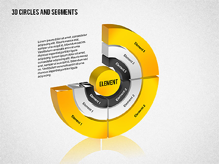 3D Circles and Segments Toolbox Presentation Template, Master Slide