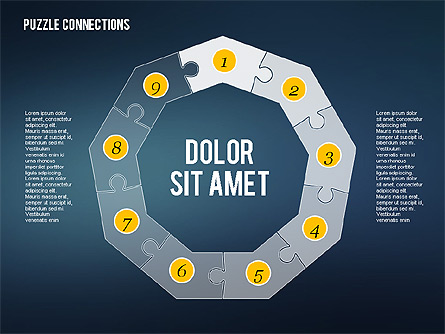 Puzzle Connections in Flat Design Presentation Template, Master Slide
