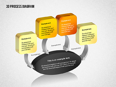 Three Dimensional Process Diagram Presentation Template, Master Slide