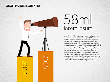 Business Presentation Template Concept with Character Presentation Template, Master Slide