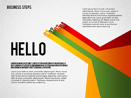 Colored Business Steps Diagram Presentation Template, Master Slide