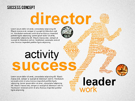 Success Concept Word Cloud Presentation Template, Master Slide