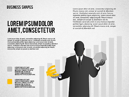 Data Driven Business Presentations with Shapes and Silhouettes Presentation Template, Master Slide