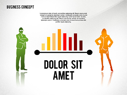 Business Concept with Silhouettes Presentation Template, Master Slide