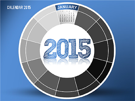Round Calendar 2015 Presentation Template, Master Slide