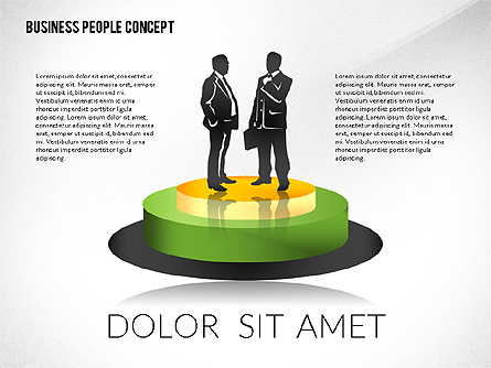 Concept with Business People Silhouettes Presentation Template, Master Slide