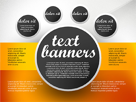Gray Round Text Banners Presentation Template, Master Slide