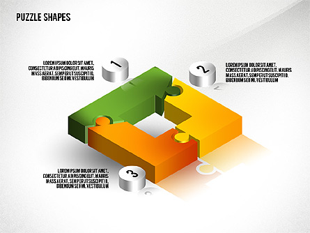 Isometric Puzzle Shapes Presentation Template, Master Slide