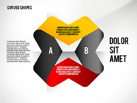Folded and Curved Ribbons Presentation Template, Master Slide