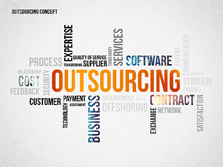 Outsourcing World Cloud Presentation Template, Master Slide