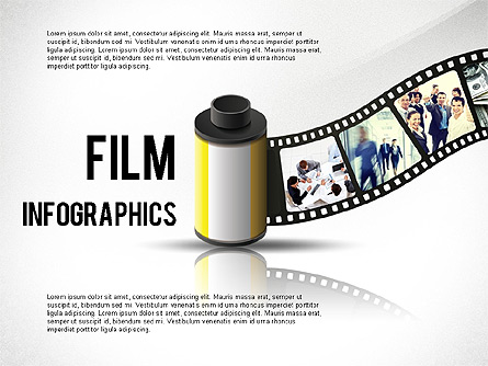 Film Reel Infographics Presentation Template, Master Slide