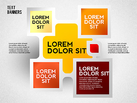 Text Banners with Shadow Presentation Template, Master Slide