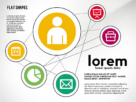 Network Concept with Flat Icons Presentation Template, Master Slide