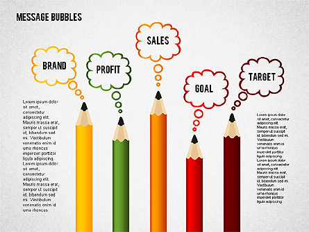 Presentation with Message Bubbles and Pencils Presentation Template, Master Slide