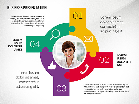 Company Presentation in Flat Design Style Presentation Template, Master Slide