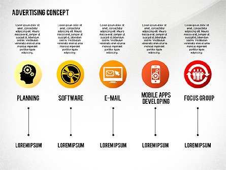Advertising Process Concept Diagram Presentation Template, Master Slide