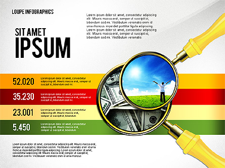 Infographics with Loupe Presentation Template, Master Slide