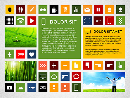 Colorful Flat Style Presentation with Icons Presentation Template, Master Slide
