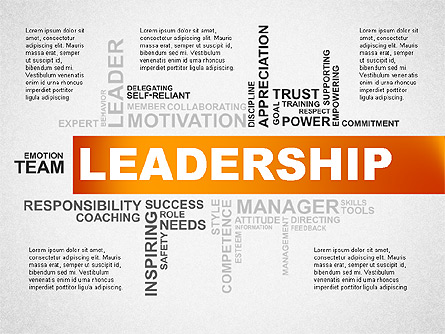 Leadership Word Cloud Presentation Template Presentation Template, Master Slide