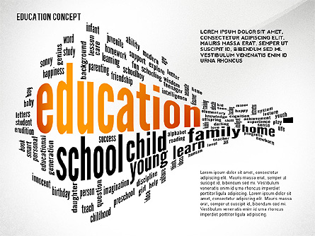 Education Word Cloud Presentation Concept Presentation Template, Master Slide