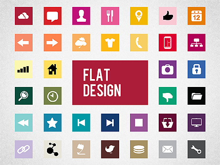 Flat Design Presentation Template with Icons Presentation Template, Master Slide