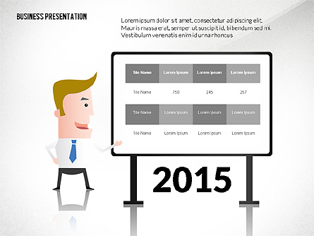 Presentation with Businessman Character Presentation Template, Master Slide