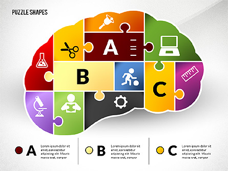Puzzle Shapes with Icons Presentation Template, Master Slide