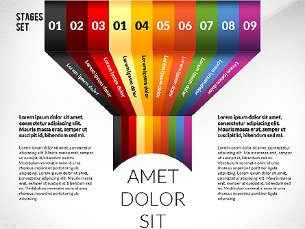 Set of Stages with Icons Presentation Template, Master Slide