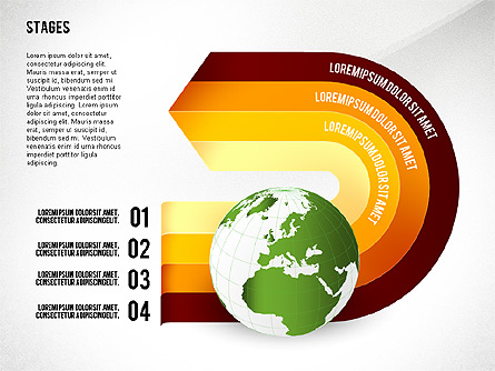 Globe Options and Stages Presentation Template, Master Slide