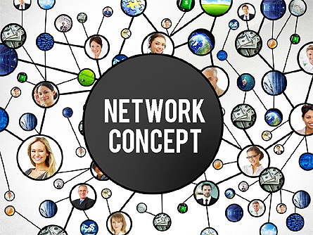 Business Network Concept Presentation Template Presentation Template, Master Slide