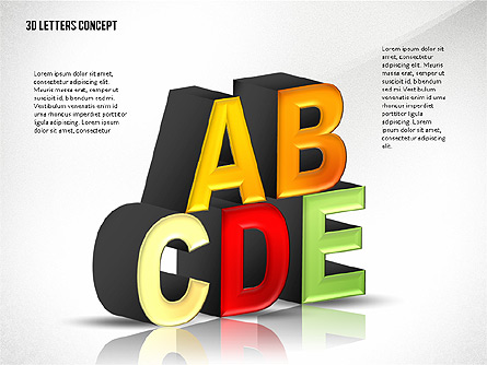3D Letters Presentation Template, Master Slide