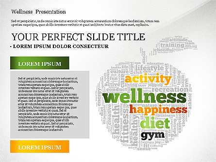 Wellness Word Cloud Presentation Template Presentation Template, Master Slide