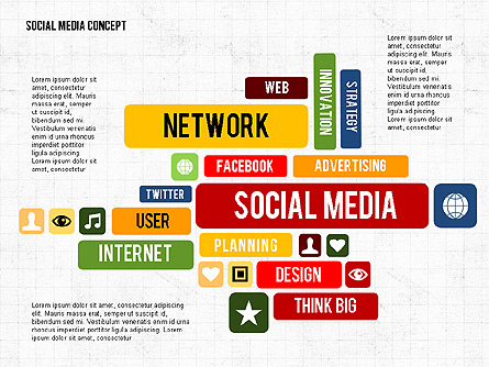 Social Networking Presentation Concept Presentation Template, Master Slide